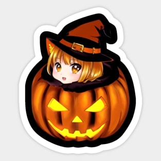 Witch Halloween Pumpkin Sticker